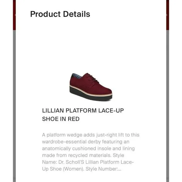 Dr Scholls Burgundy Comfort Slip on Shoes