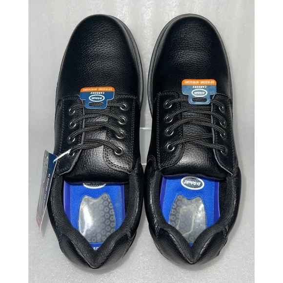 Dr Scholls Mens Dave Black Careers Slip Oil Resistant Shoes Size 13W Gel Cushion