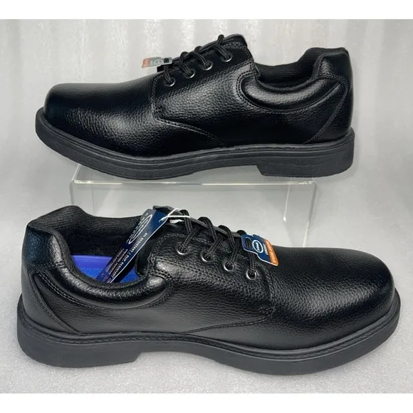 Dr Scholls Mens Dave Black Careers Slip Oil Resistant Shoes Size 13W Gel Cushion