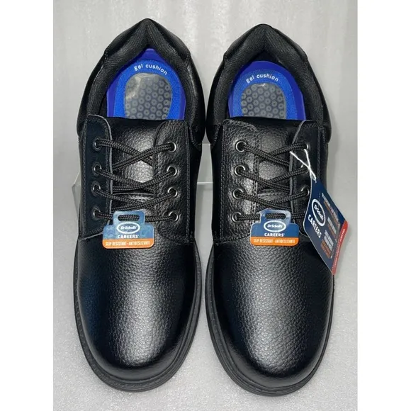 Dr Scholls Mens Dave Black Careers Slip Oil Resistant Shoes Size 13W Gel Cushion