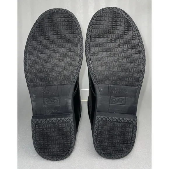 Dr Scholls Mens Dave Black Careers Slip Oil Resistant Shoes Size 13W Gel Cushion