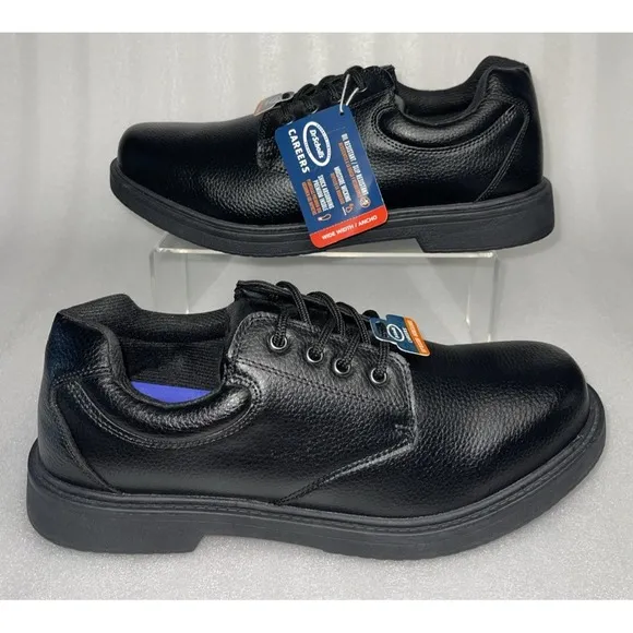 Dr Scholls Mens Dave Black Careers Slip Oil Resistant Shoes Size 13W Gel Cushion
