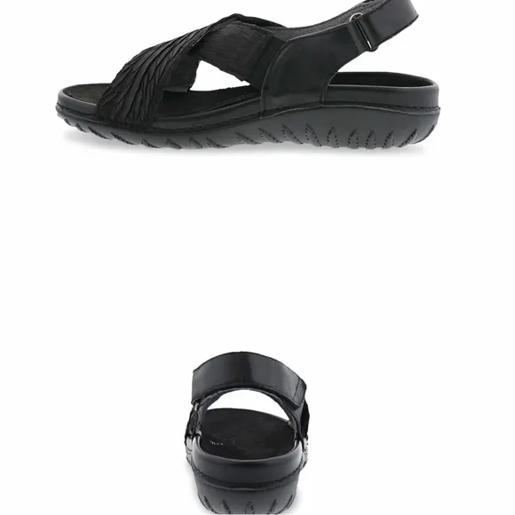 Drew Bon Voyage women’s black sandals comfort strapy low heel open toe shoes 11