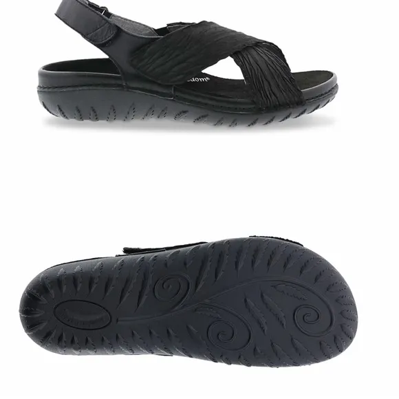 Drew Bon Voyage women’s black sandals comfort strapy low heel open toe shoes 11