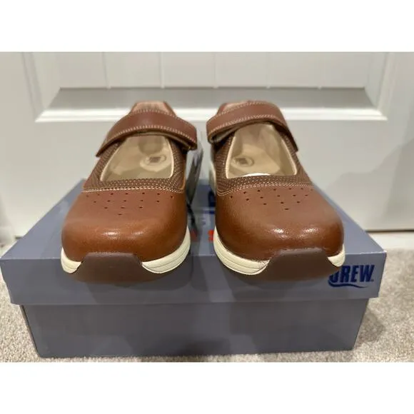 Drew Trust Mary Janes Shoes Camel Leather Size 9.5 NIB Therapeutic Comfy Shoes