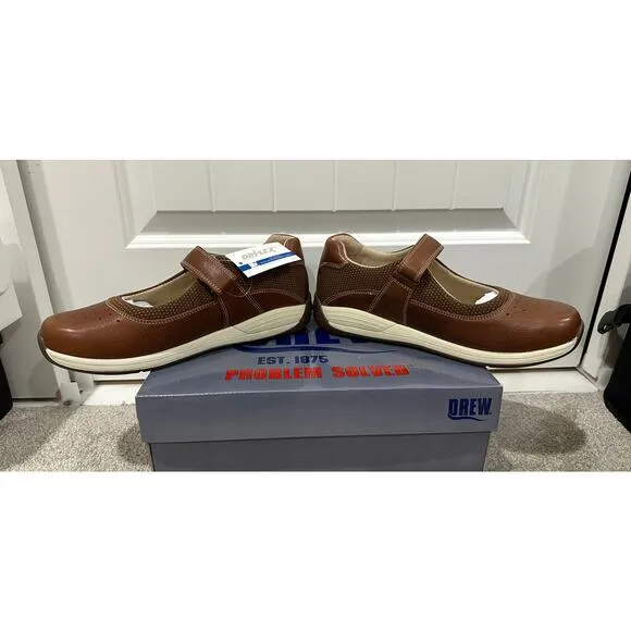 Drew Trust Mary Janes Shoes Camel Leather Size 9.5 NIB Therapeutic Comfy Shoes
