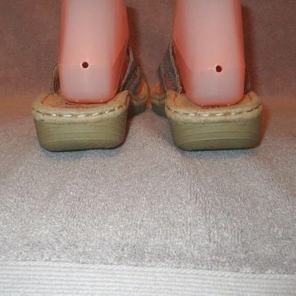 Earth Spirit Gelron Leather Sandals Size 8 Beaded Tobi Padded Flip Thong Braided