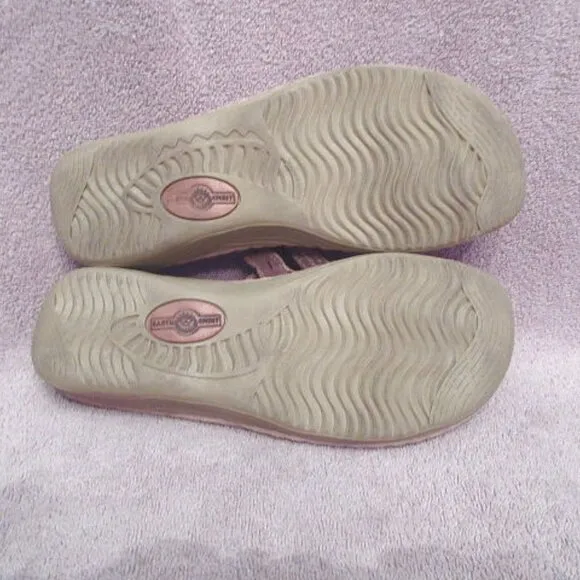 Earth Spirit Gelron Leather Sandals Size 8 Beaded Tobi Padded Flip Thong Braided