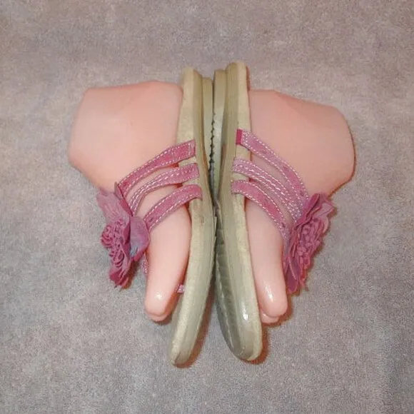 Earth Spirit Gelron Meri Sandals Size 9 Suede Flower Padded Flip Flops Thong M