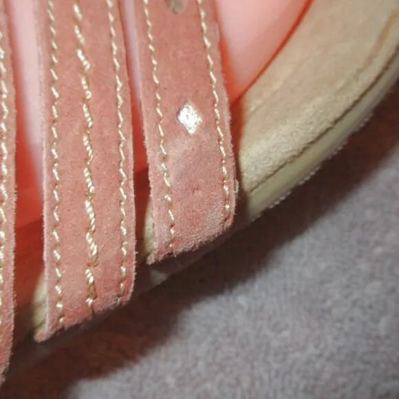 Earth Spirit Gelron Meri Sandals Size 9 Suede Flower Padded Flip Flops Thong