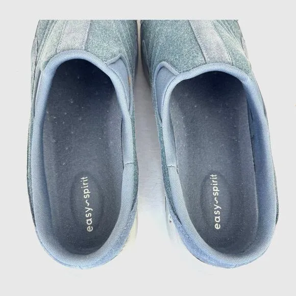 EASY SPIRIT | Blue Suede Metallic &quot;Traveltime303&quot; Athletic Clogs | Women's 12M