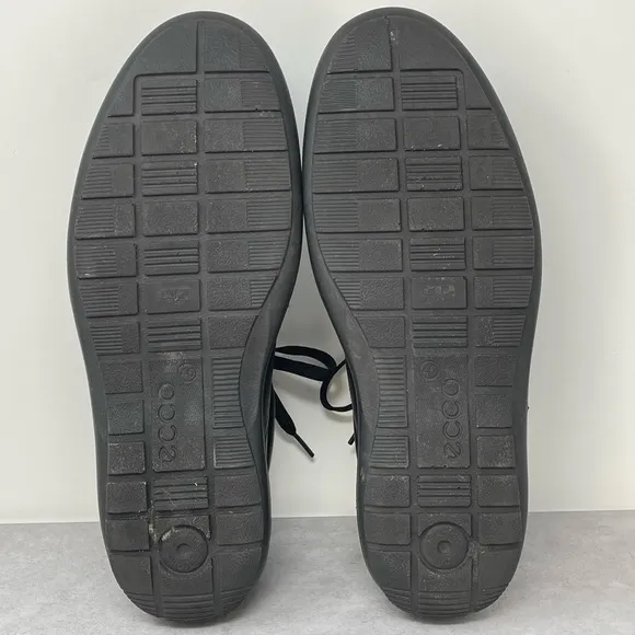 Ecco 1963 Men's Size 46 (12-12.5) Black Leather Lace-Up Low Top Sneakers Shoes