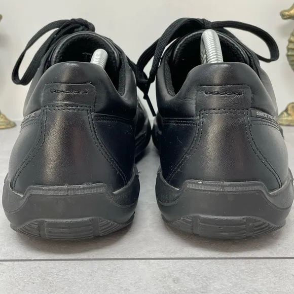 Ecco 1963 Men's Size 46 (12-12.5) Black Leather Lace-Up Low Top Sneakers Shoes