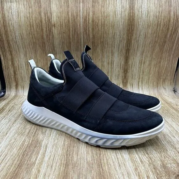 Ecco ATH-1FTR Men's EU 47 US 13 Comfort Slip On Black White Sneakers‎ Shoes