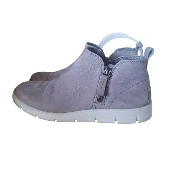 Ecco Bella Zip Love Bootie Size 39 8/8.5 US Gray Yak leather
