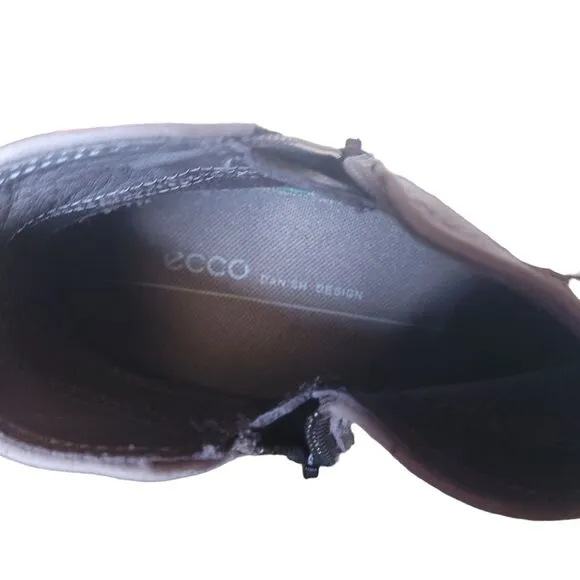Ecco Bella Zip Love Bootie Size 39 8/8.5 US Gray Yak leather