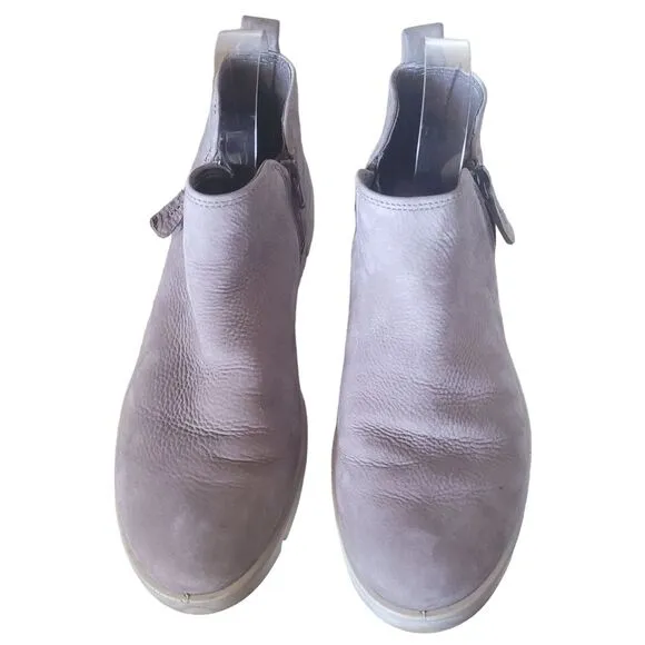 Ecco Bella Zip Love Bootie Size 39 8/8.5 US Gray Yak leather