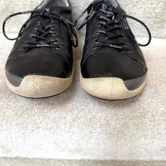 ECCO Biom Golf Shoes Mens 9-9.5 EU 43 Black Leather Low Top Comfort Sneakers