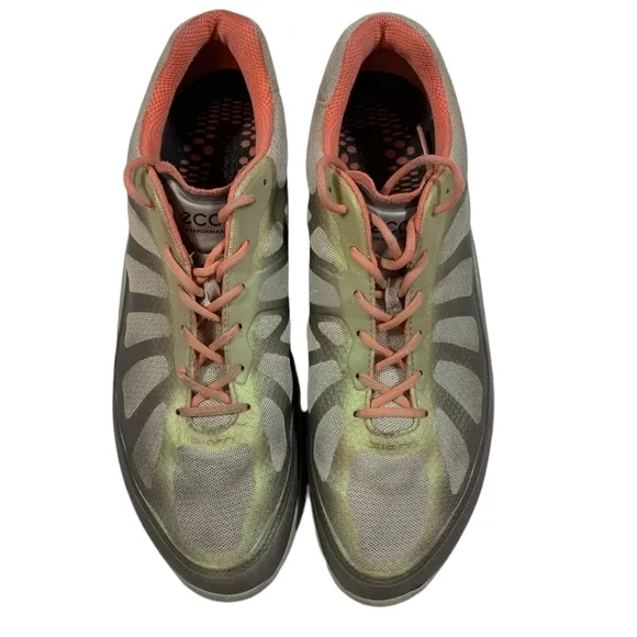 ECCO Biom Performance Sneakers Size 39 US 8.5 Gray/Coral Running Training Shoes