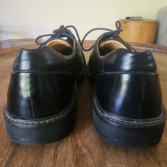 Ecco Black Oxford Leather Shock Point Square Toe Dress Shoes Mens 8.5