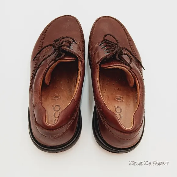 Ecco Fusion Moc Lace Shoes Brown Size 44