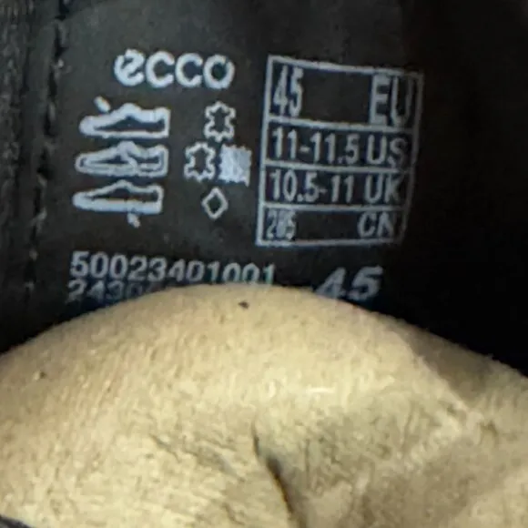 Ecco Helsinki Black Leather Oxford Shoes Dual Fit Insoles 11.5 NWB