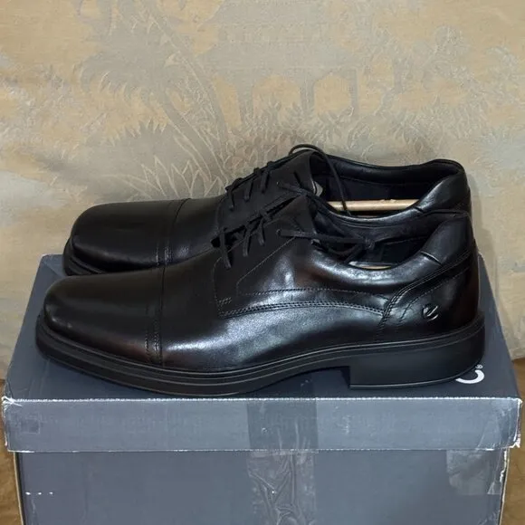 Ecco Helsinki Black Leather Oxford Shoes Dual Fit Insoles 11.5 NWB