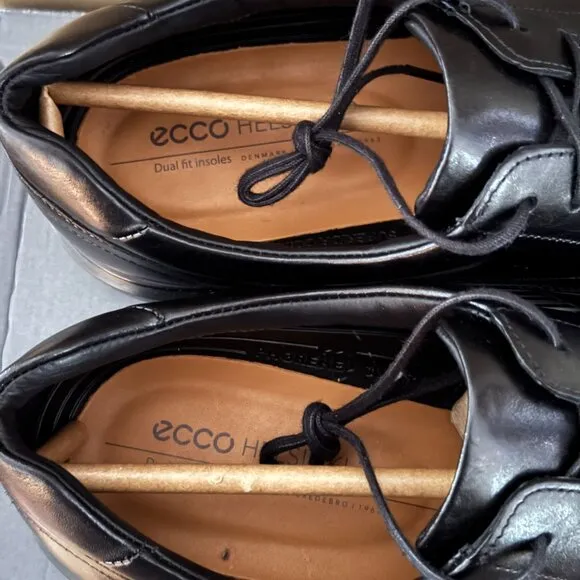 Ecco Helsinki Black Leather Oxford Shoes Dual Fit Insoles 11.5 NWB