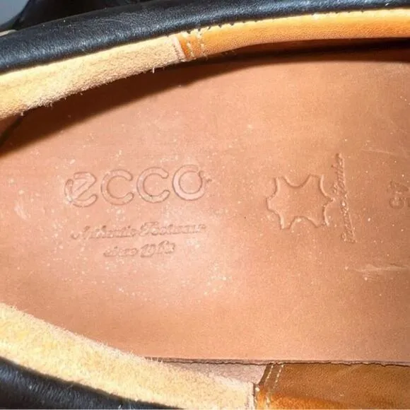 Ecco Holton Black Leather Business Casual Dress Comfort Shoes Size 11