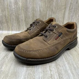 Ecco Light Shock Point Comfort Shoes Mens Size 12 Brouwn Nubuck Leather