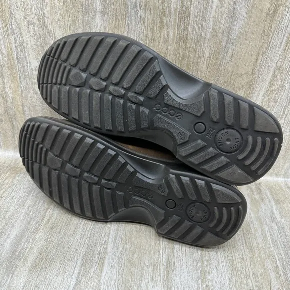 Ecco Light Shock Point Comfort Shoes Mens Size 12 Brouwn Nubuck Leather