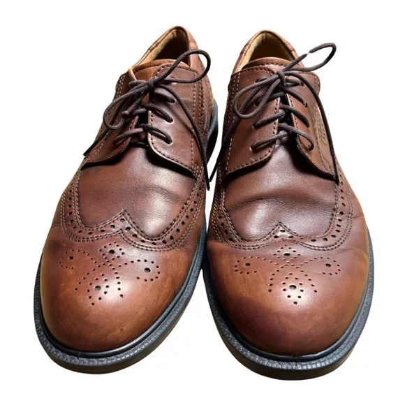 Ecco Mens Brogue Wingtip Oxfords 47 13-13.5 Comfort Western Retro Dress Shoes