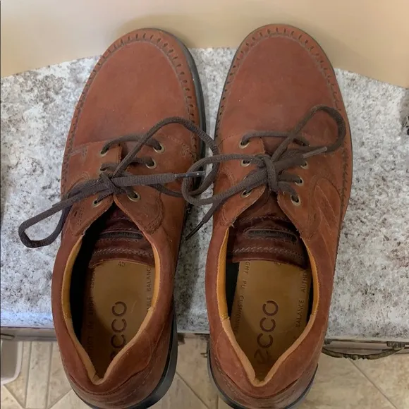 ECCO Men's Brown Nubuck Leather Shoes European Size 45