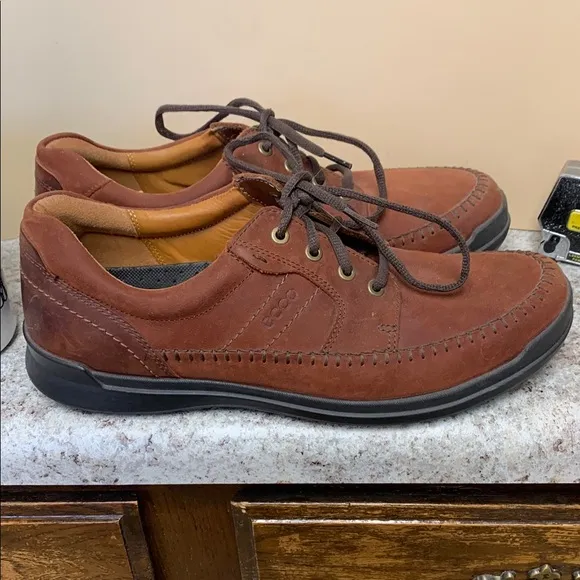 ECCO Men's Brown Nubuck Leather Shoes European Size 45