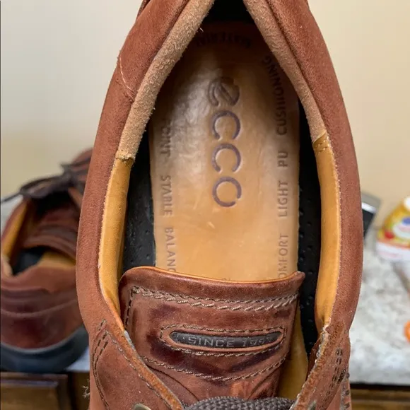 ECCO Men's Brown Nubuck Leather Shoes European Size 45