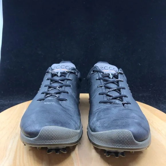 Ecco Mens Gore Tex Black Yak Leather Hybrid 3 Golf Shoes Size 9