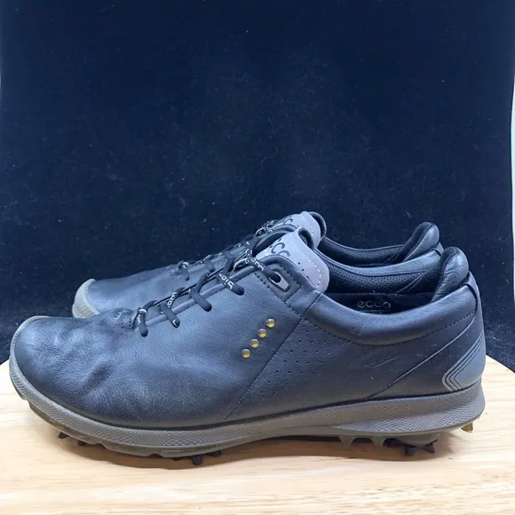 Ecco Mens Gore Tex Black Yak Leather Hybrid 3 Golf Shoes Size 9