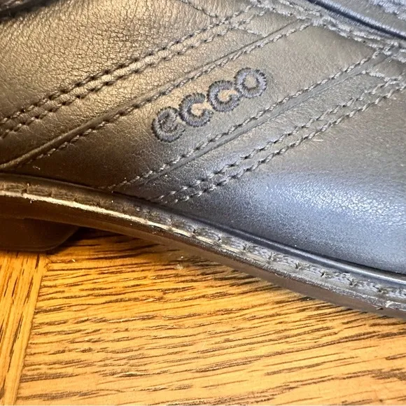 Ecco Mens Loafers Shoes Sz 45 US 11 Black Light Shock Point Slip On Loafers EUC