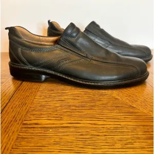 Ecco Mens Loafers Shoes Sz 45 US 11 Black Light Shock Point Slip On Loafers EUC