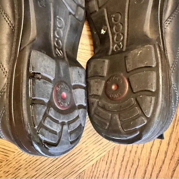 Ecco Mens Loafers Shoes Sz 45 US 11 Black Light Shock Point Slip On Loafers EUC