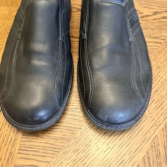 Ecco Mens Loafers Shoes Sz 45 US 11 Black Light Shock Point Slip On Loafers EUC