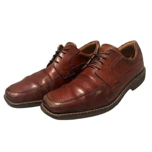 ECCO Mens Shock Point Walker Brown Leather Lace-up Oxfords Shoes Size 10