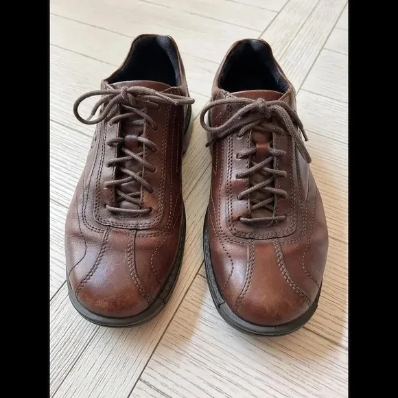 Ecco Men’s Shoes, Brown, Light Shock Lace Up, Leather, Oxford‎ Style EU Size 42