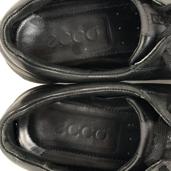 Ecco Men's Size 44 (10) Black GTX Gore-Tex Black Lace-Up Low Top Sneakers Shoes
