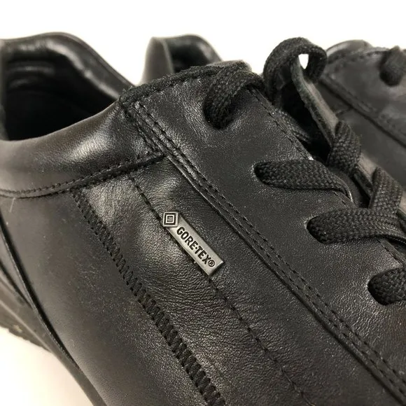 Ecco Men's Size 44 (10) Black GTX Gore-Tex Black Lace-Up Low Top Sneakers Shoes