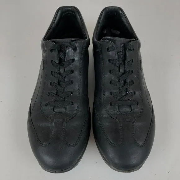 Ecco Men's Size 44 (10) Black GTX Gore-Tex Black Lace-Up Low Top Sneakers Shoes