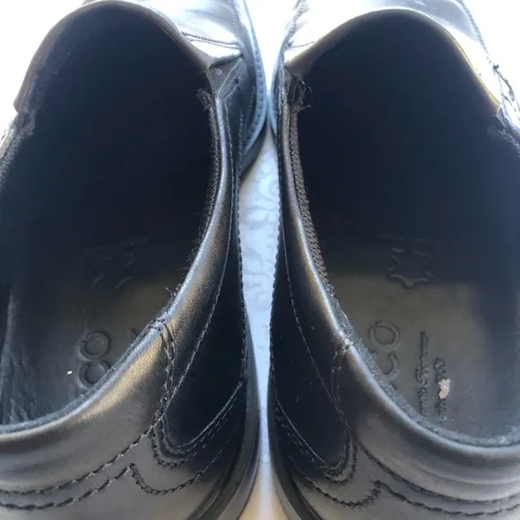 Ecco Men’s Size 44 ( US-11) Black Leather New Jersey Loafers Slip-On Dress Shoes