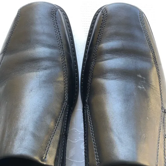 Ecco Men’s Size 44 ( US-11) Black Leather New Jersey Loafers Slip-On Dress Shoes