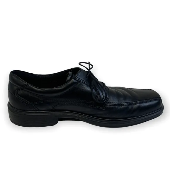 Ecco Oxford Black Leather Shock Point Lace Up Dress Shoes Size 46 EU/12 -12.5 US