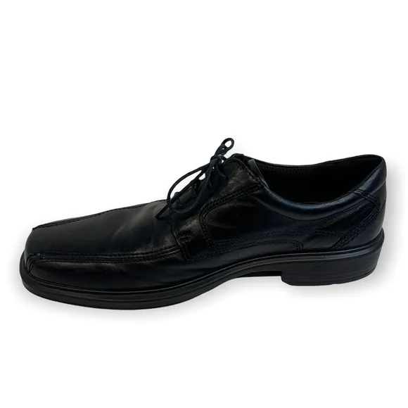 Ecco Oxford Black Leather Shock Point Lace Up Dress Shoes Size 46 EU/12 -12.5 US